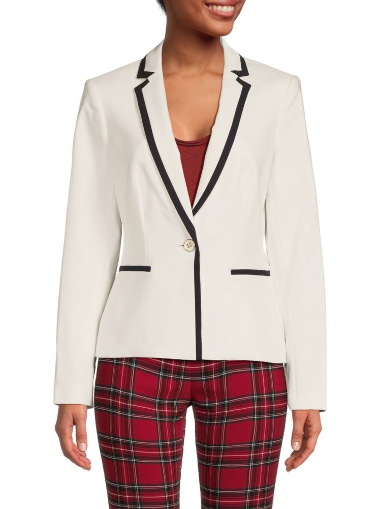 Tommy Hilfiger Contrast Blazer in Ivory Midnight