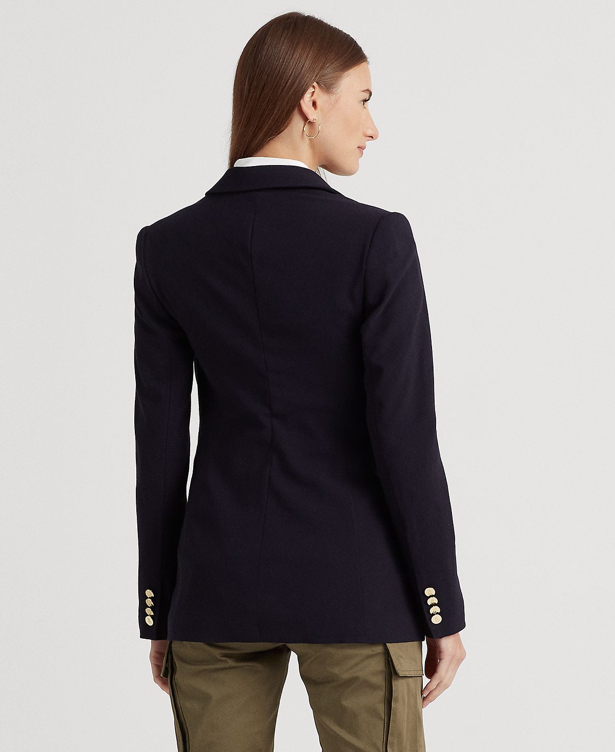 Women's Double Breasted Wool Crepe Jacket standard and petite Lauren Ralph Lauren