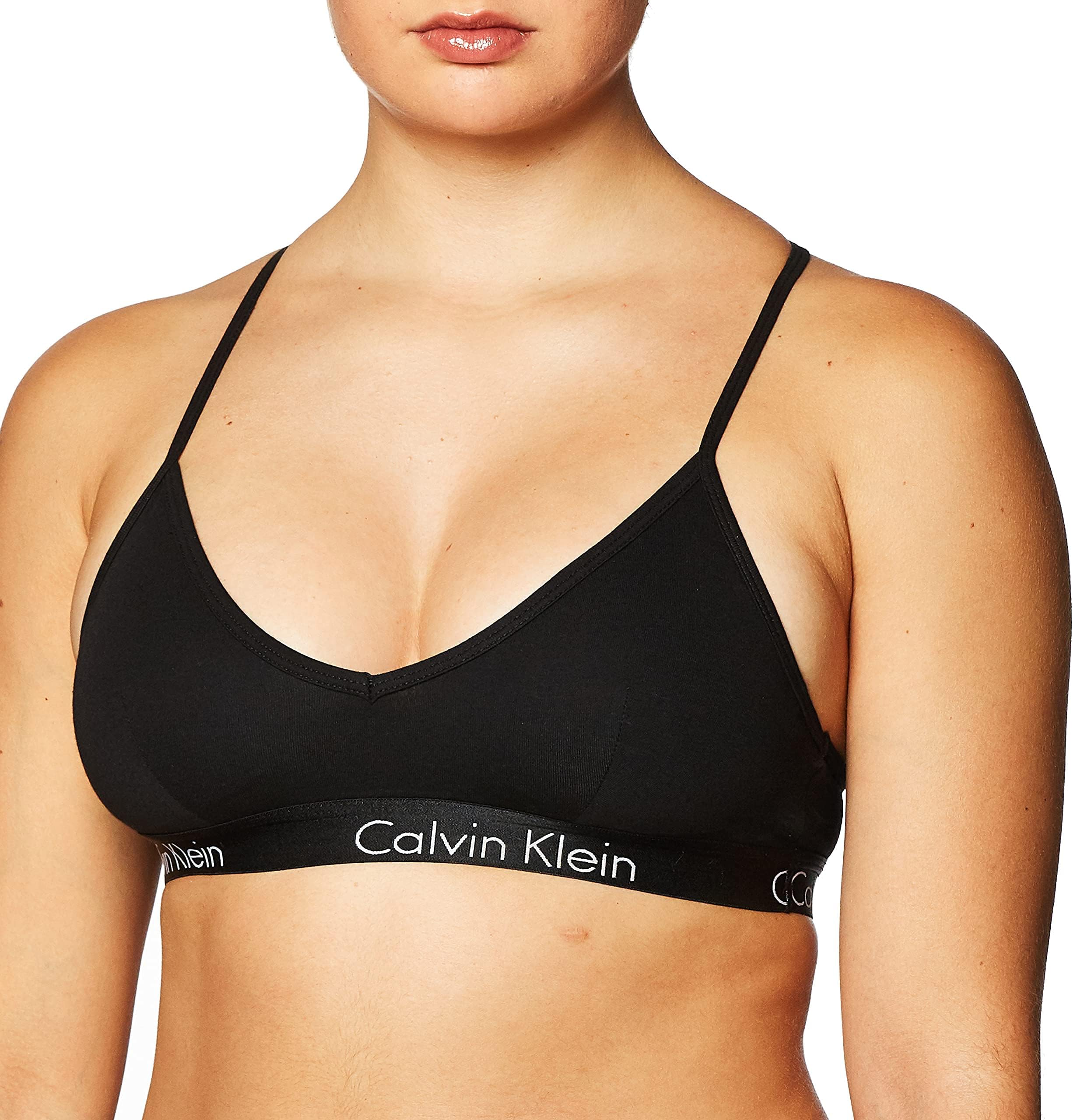 Calvin Klein Women's Lightly Lined Cotton Bralette, Black