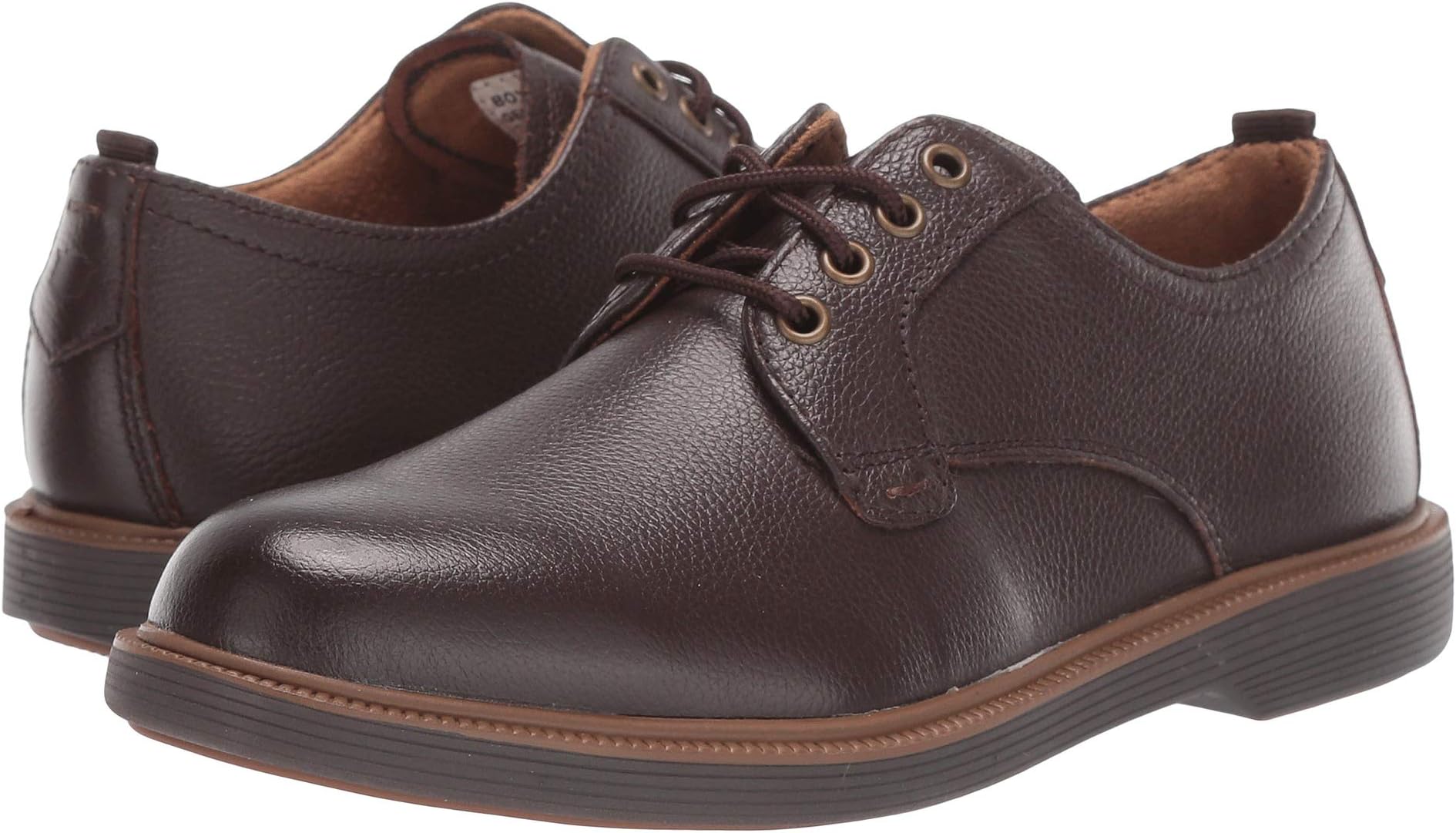 حذاء أوكسفورد Supacush Plain Toe Ox, Jr. Florsheim، مصنوع من الجلد البني المصقول/نعل بني