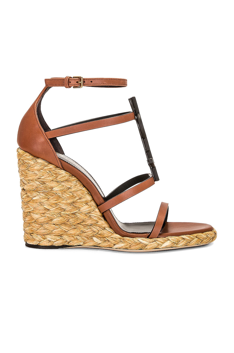 Saint Laurent Cassandra Wedge Sandal Espadrilles, New Papaya