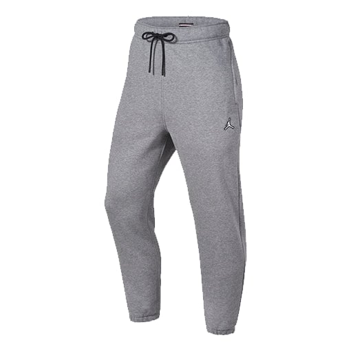 Air Jordan Logo Embroidered Knit Fleece Lined Bundle Feet Sports Pants 'Grey', Gray