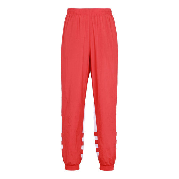 بنطال رياضي adidas originals Big Trefoil Track Pants للرجال باللون الأسود والأحمر