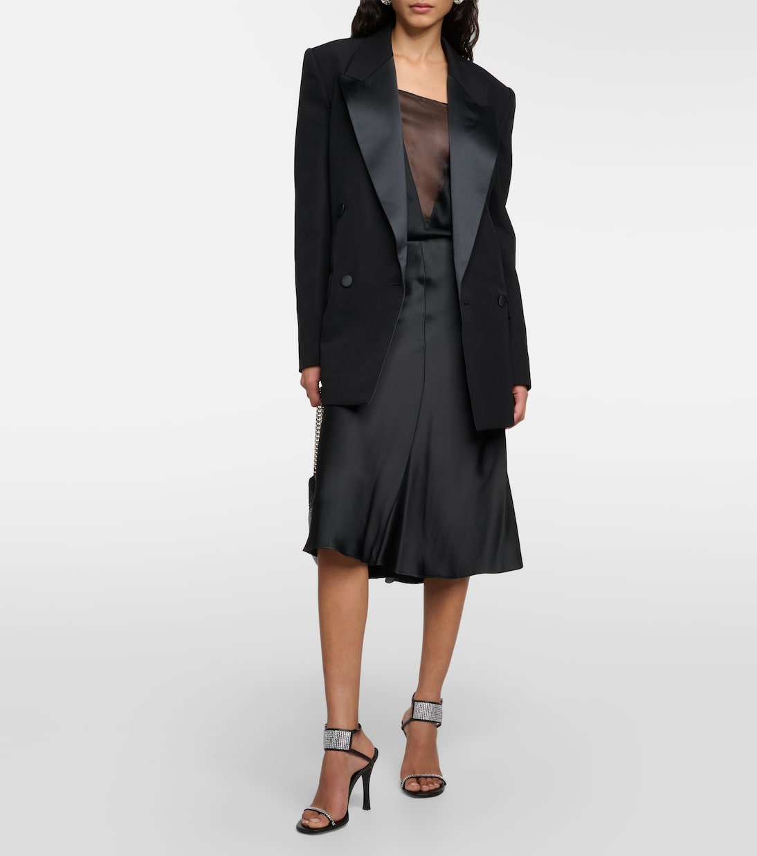 Stella McCartney Double Breasted Wool Tuxedo, Black