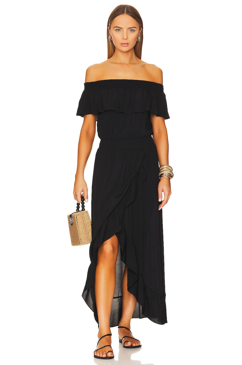 Bobi BLACK Ruffle dress, black