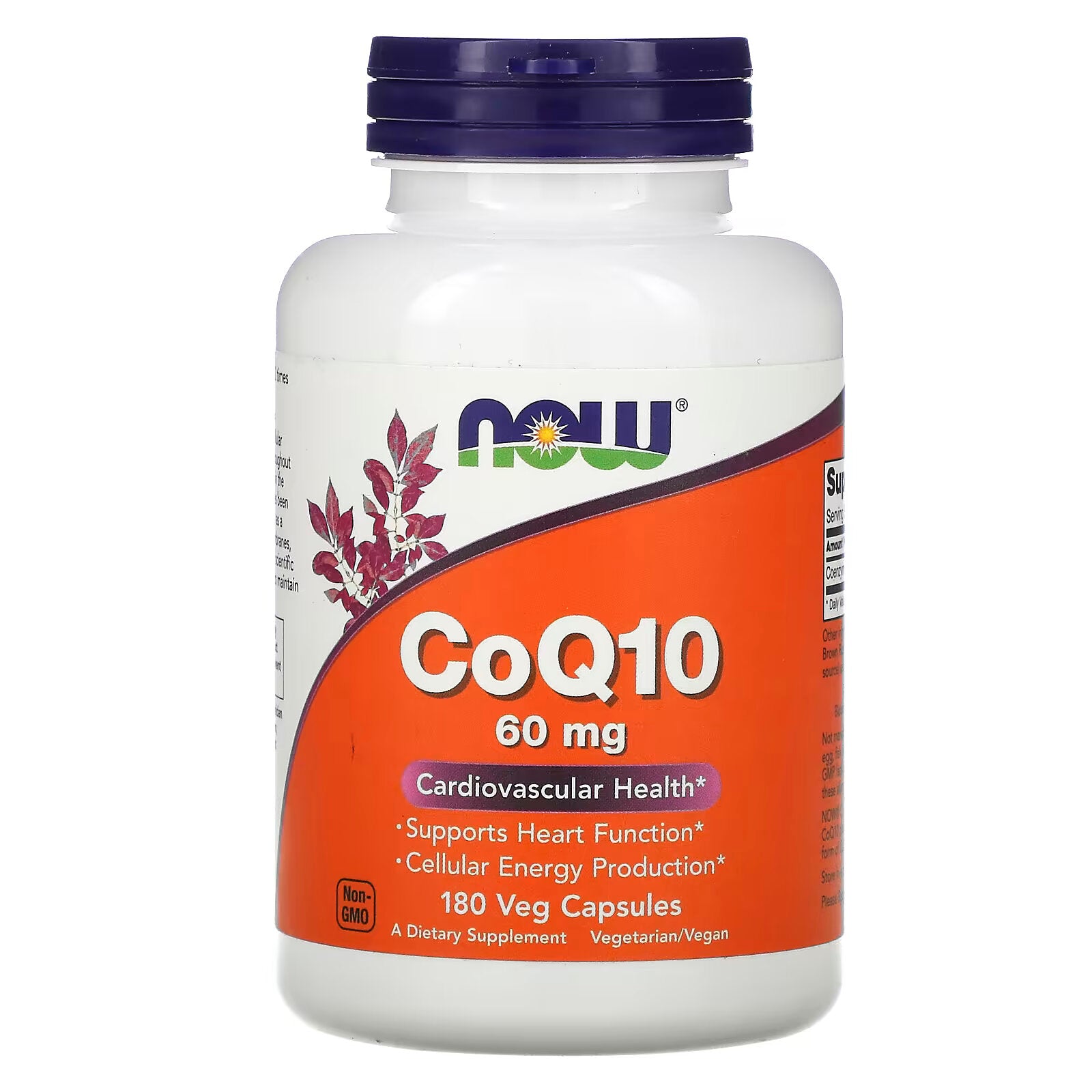 NOW Foods, CoQ10، 60 مجم، 180 كبسولة نباتية