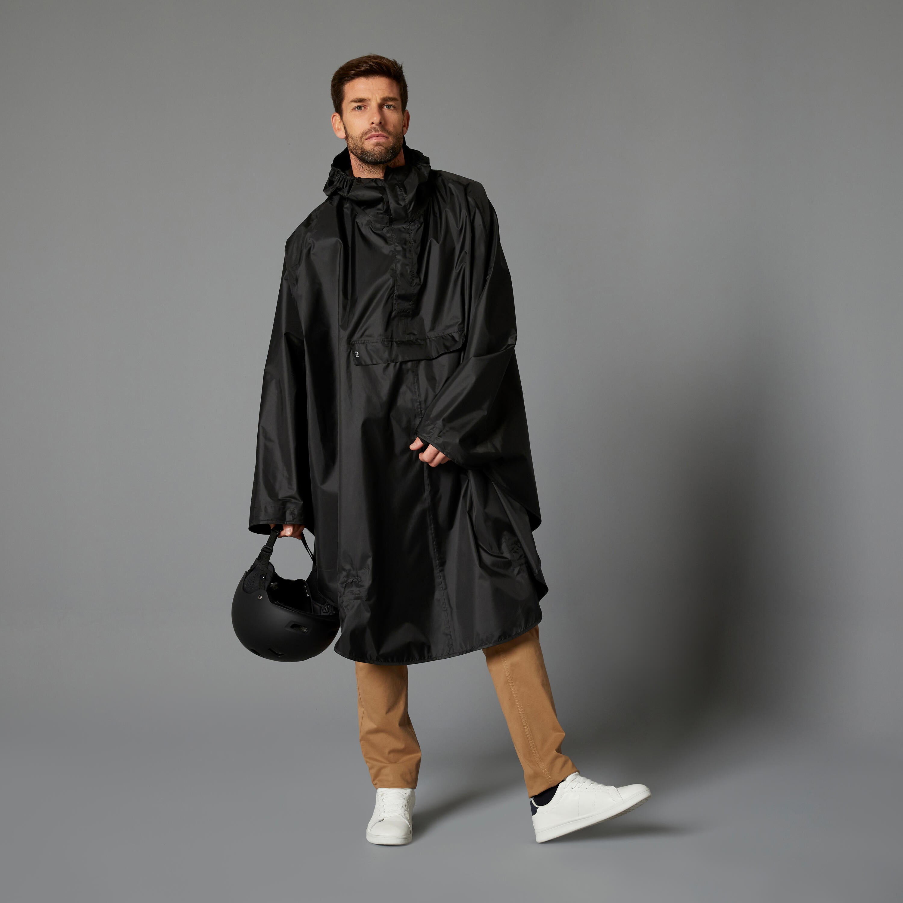 Bicycle raincoat City 100 black BTWIN, black