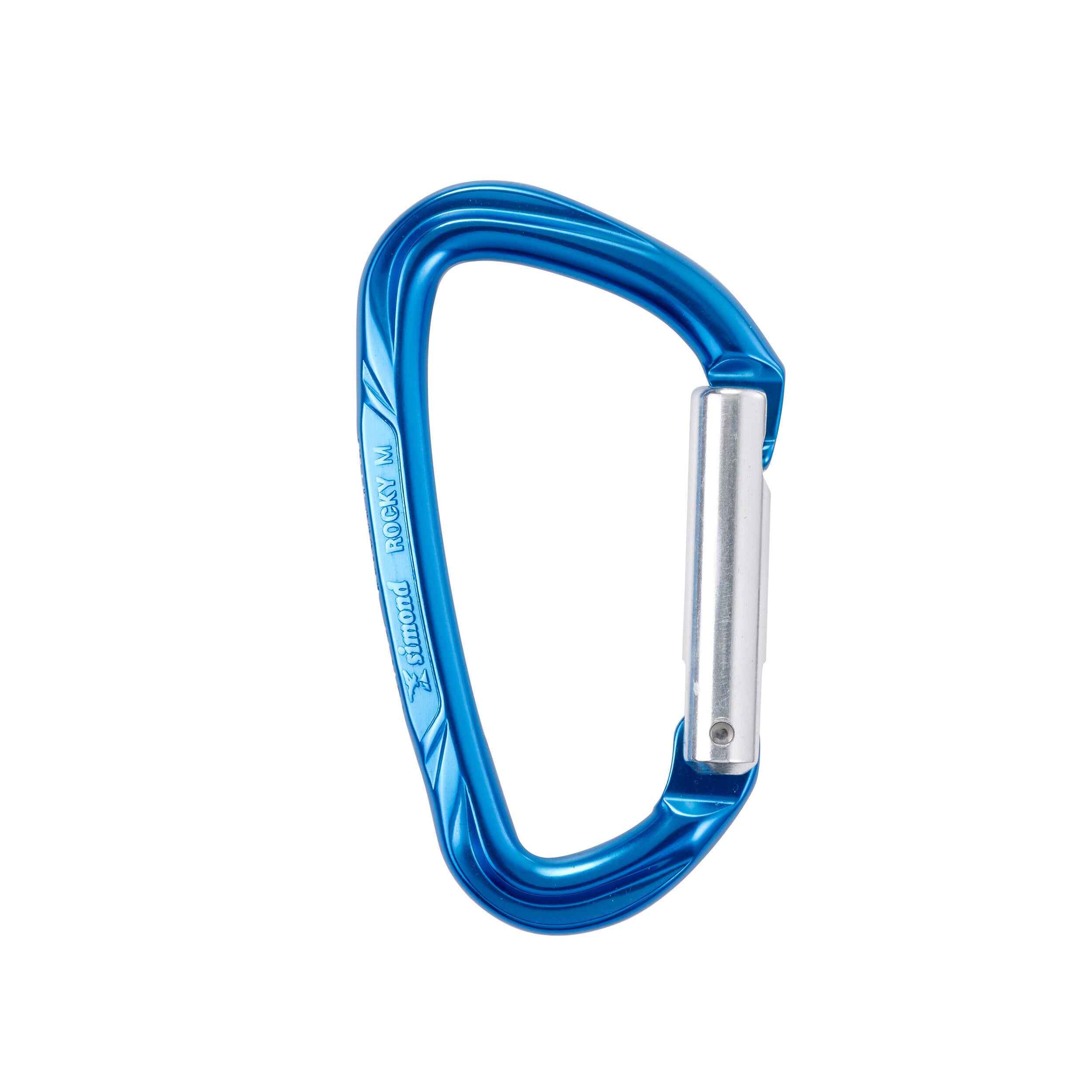 Simond carabiner, unclamped, for mountaineering, blue