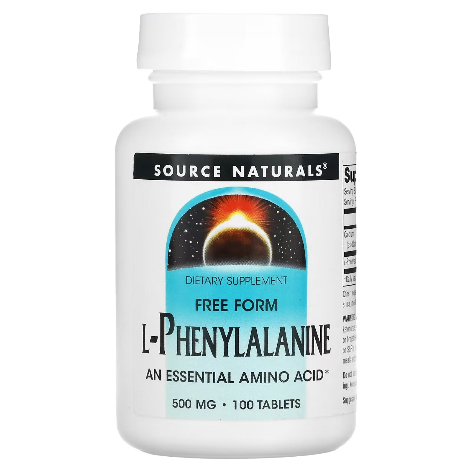 Source Naturals L-Phenylalanine 500 mg, 100 tablets