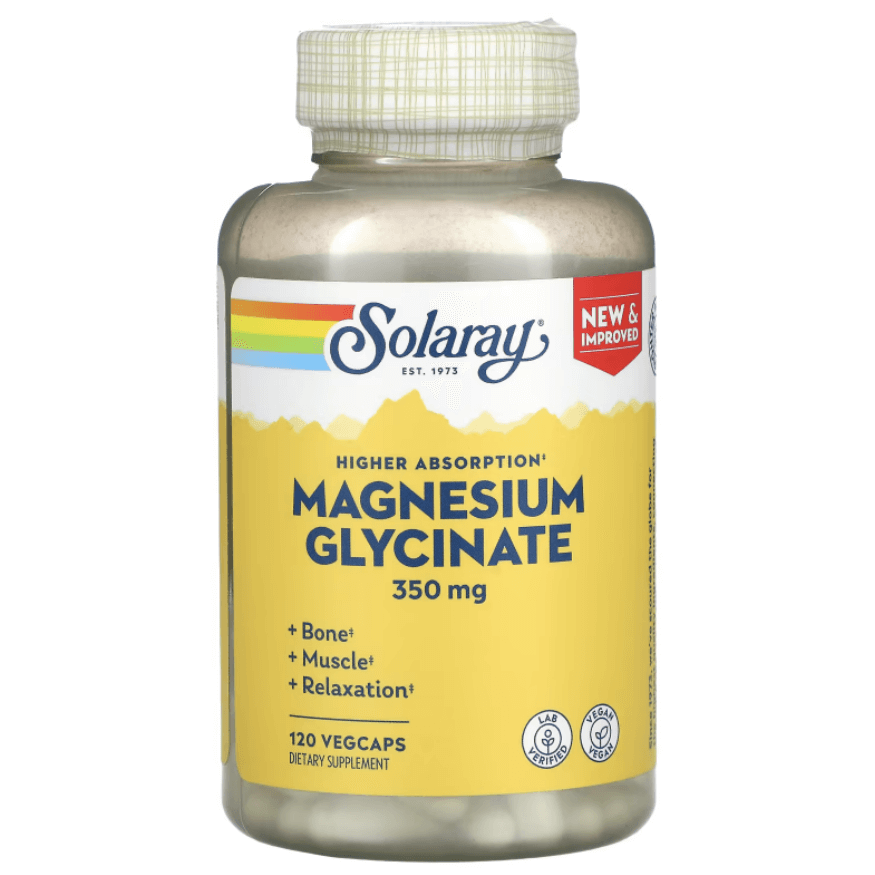 High Absorption Magnesium Glycinate, 350 mg, 120 Veggie Caps, Solaray