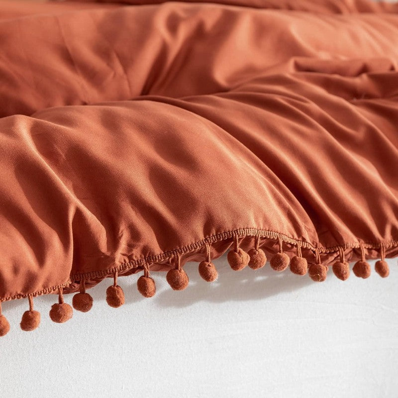 Yirddeo Queen Double Bedding Set, 3 Pieces, Orange