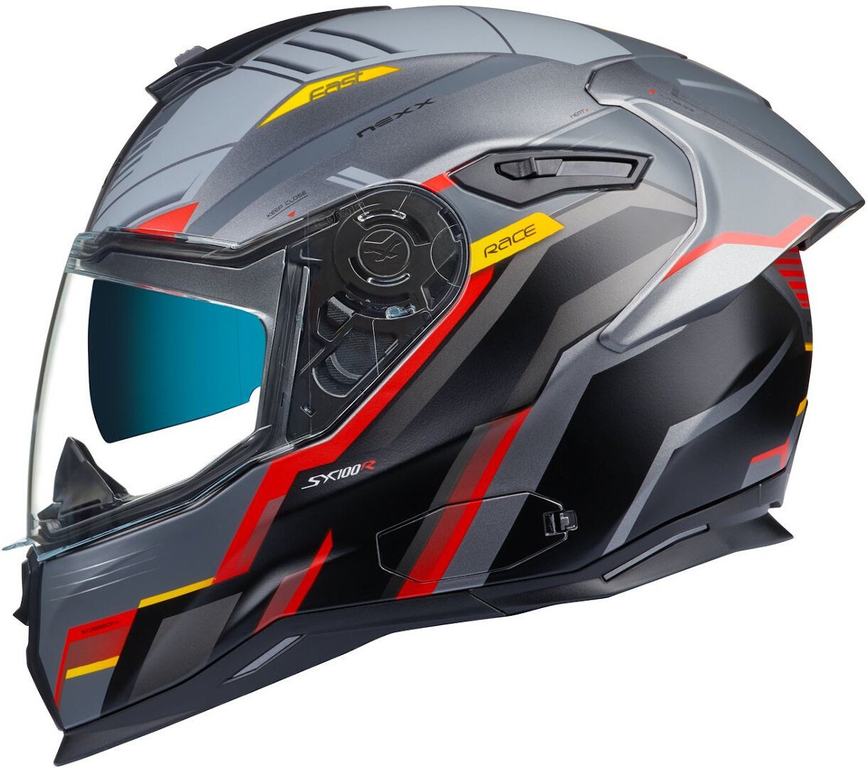 Nexx SX.100R Gridline Helmet, grey/red