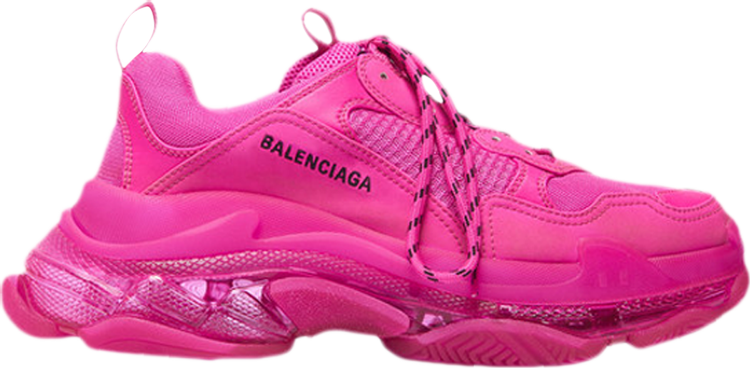 حذاء رياضي Balenciaga Triple S بنعل شفاف - وردي