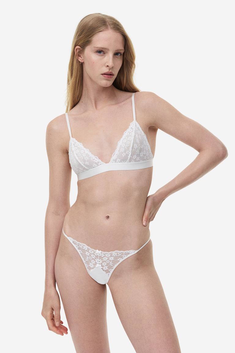 H&M lace soft cup bra, white