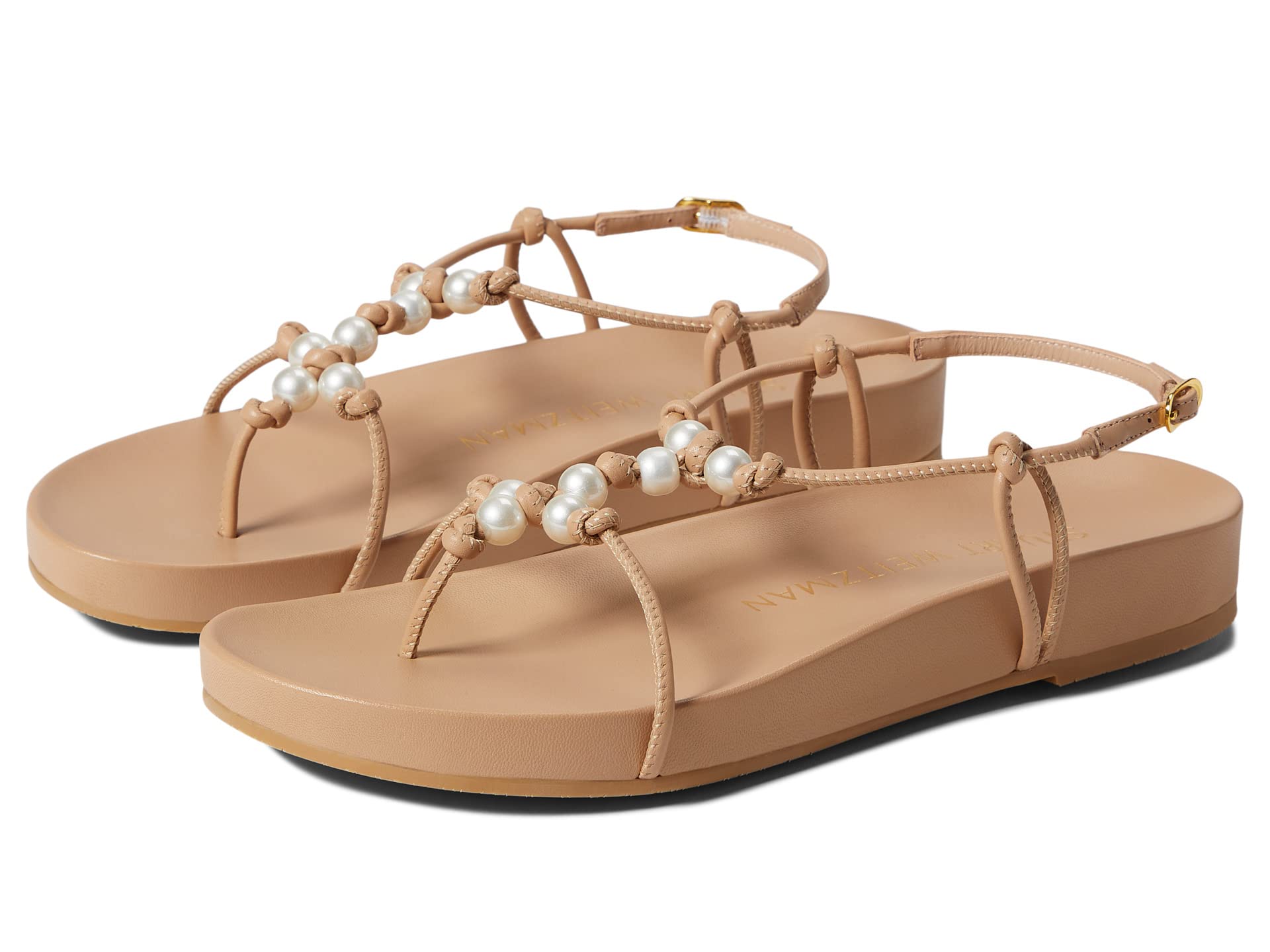 Stuart Weitzman Pearl Knot Flat Sandal