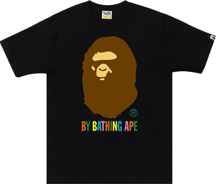 تي شيرت BAPE Colors By Bathing Ape "أسود/متعدد الألوان"، أسود