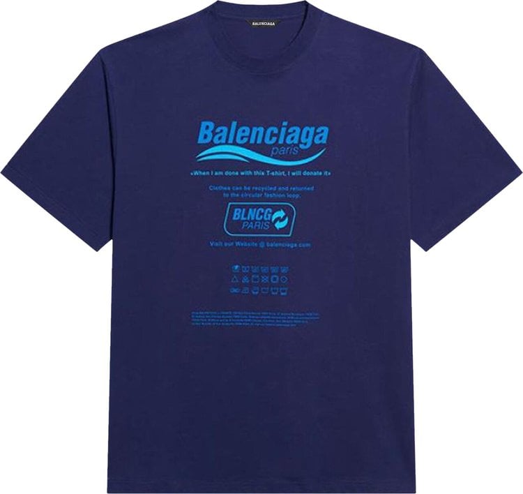 Balenciaga Boxy T-Shirt 'Blue', blue