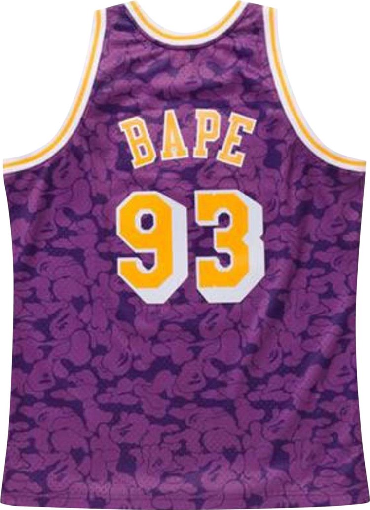 قميص BAPE x Mitchell &amp; Ness Lakers ABC Basketball Swingman Jersey "أرجواني" T-Shirt، أرجواني