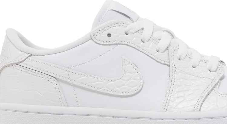 Air Jordan 1 Low Golf White Crocodile Cleats, white