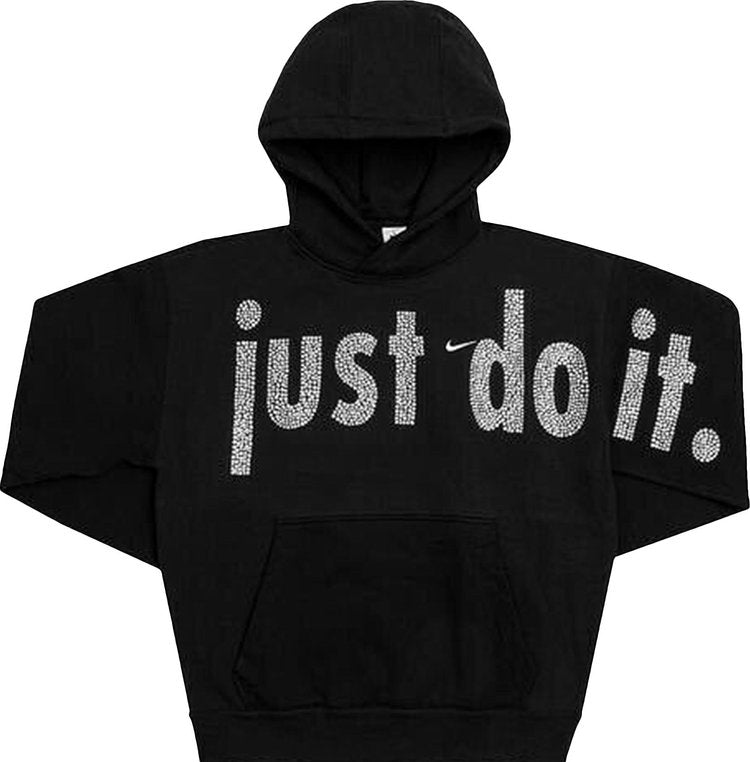 Cactus Plant Flea Market x Nike x Swarovski Crystals Just Do It Hooded Pullover 'Black', black