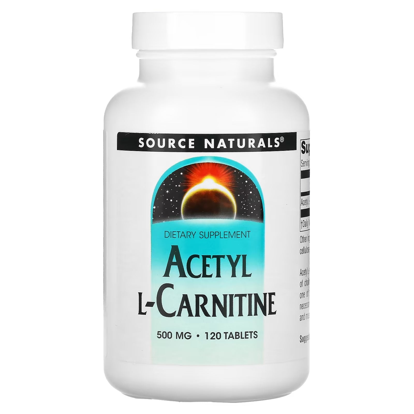 Source Naturals Acetyl L-Carnitine 500 mg, 120 tablets