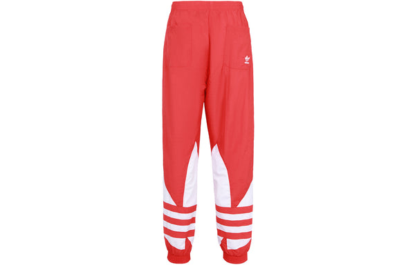 بنطال رياضي adidas originals Big Trefoil Track Pants للرجال باللون الأسود والأحمر