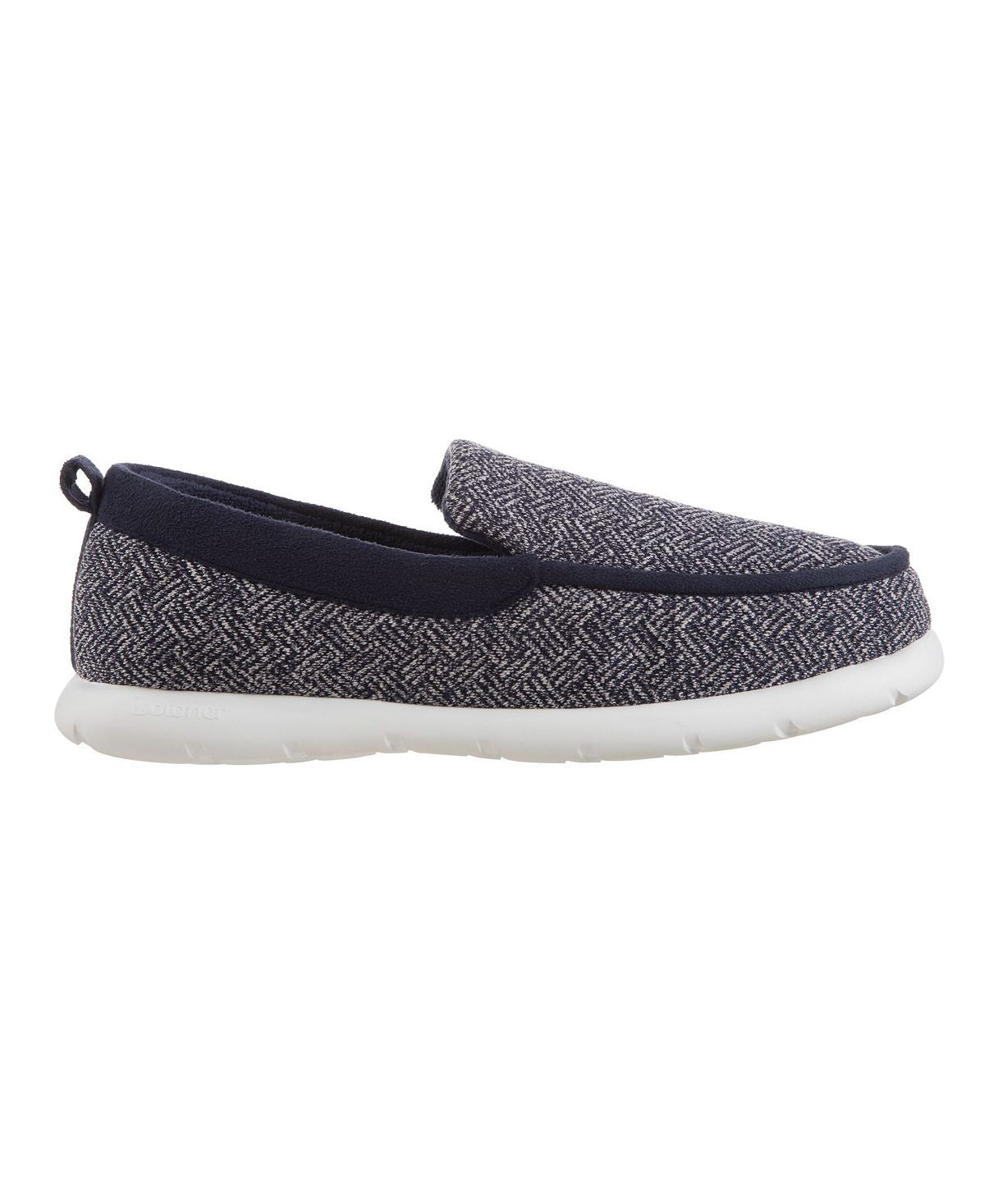 Branded men's knitted slip-on slippers zenz hatch for indoor and outdoor Isotoner dark blue