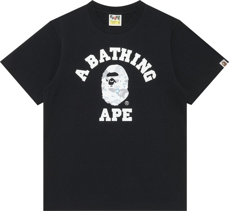 تي شيرت BAPE Space Camo College باللون الأسود، أسود