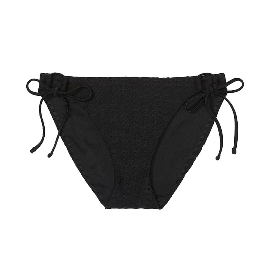 Victoria's Secret Swim Mix & Match Side-Tie Fishnet Bikini Bottoms, Black