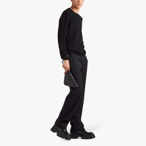 Prada Regular Fit Cashmere Crew Neck Jumper, Black