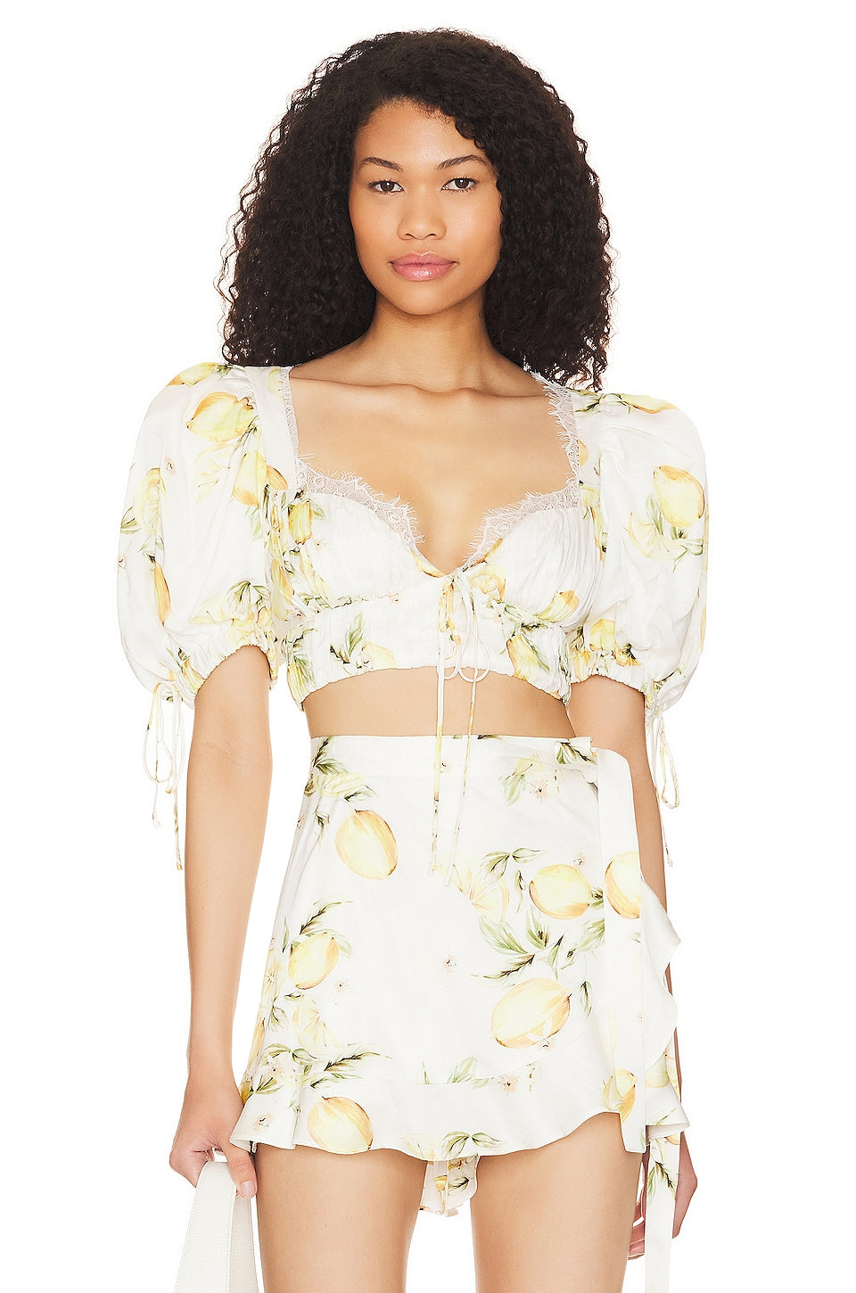 Top For Love & Lemons Alana Crop, yellow