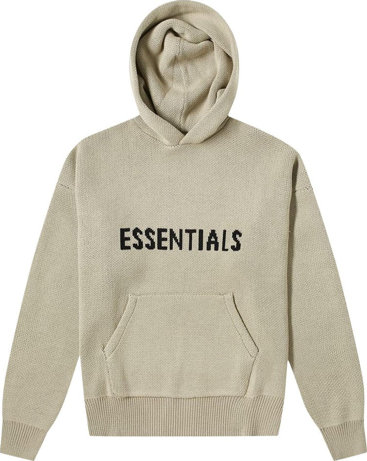 Fear of God Essentials Knit Hoodie 'Olive', Tan