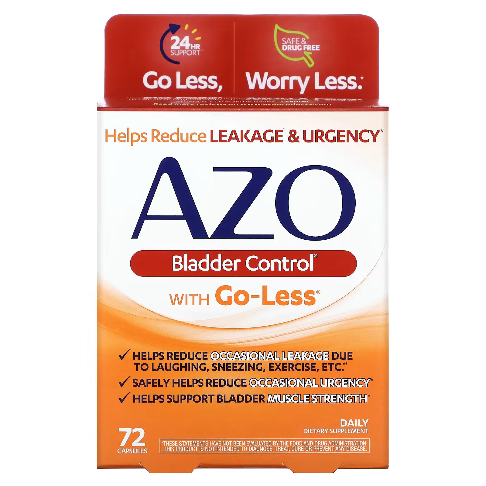 Azo, Bladder Control with Go-Less, 72 Capsules