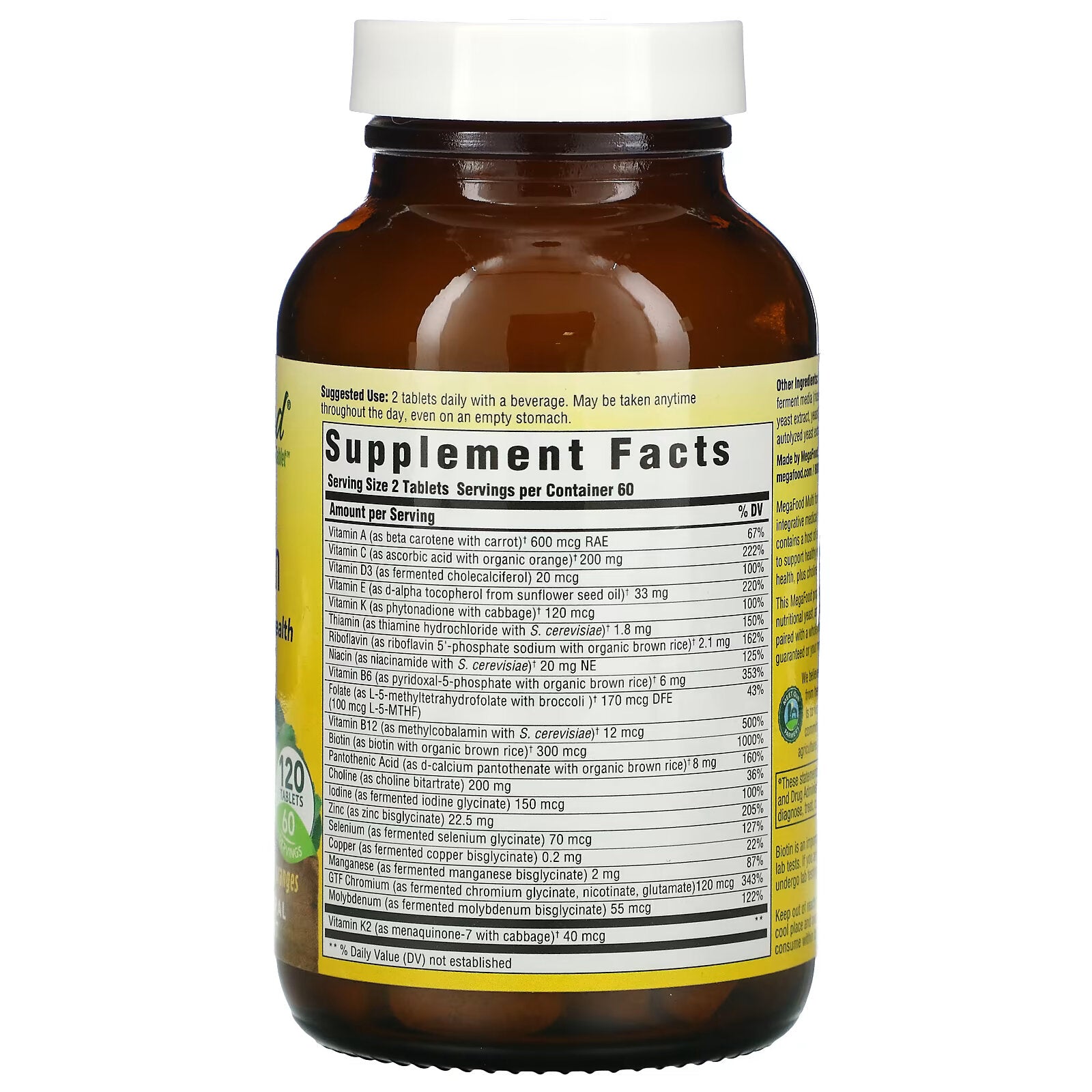 MegaFood, complex of vitamins and microelements for men, 120 tablets