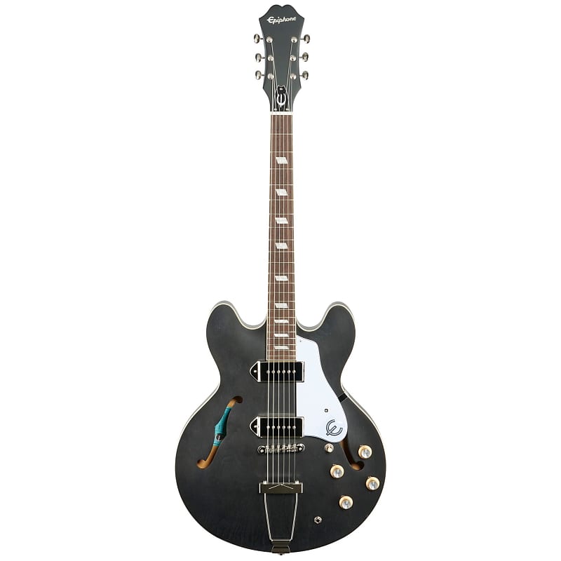 جيتار كهربائي Epiphone Casino متهالك من طراز Hollowbody جيتار كهربائي متهالك من طراز Ebony Hollowbody