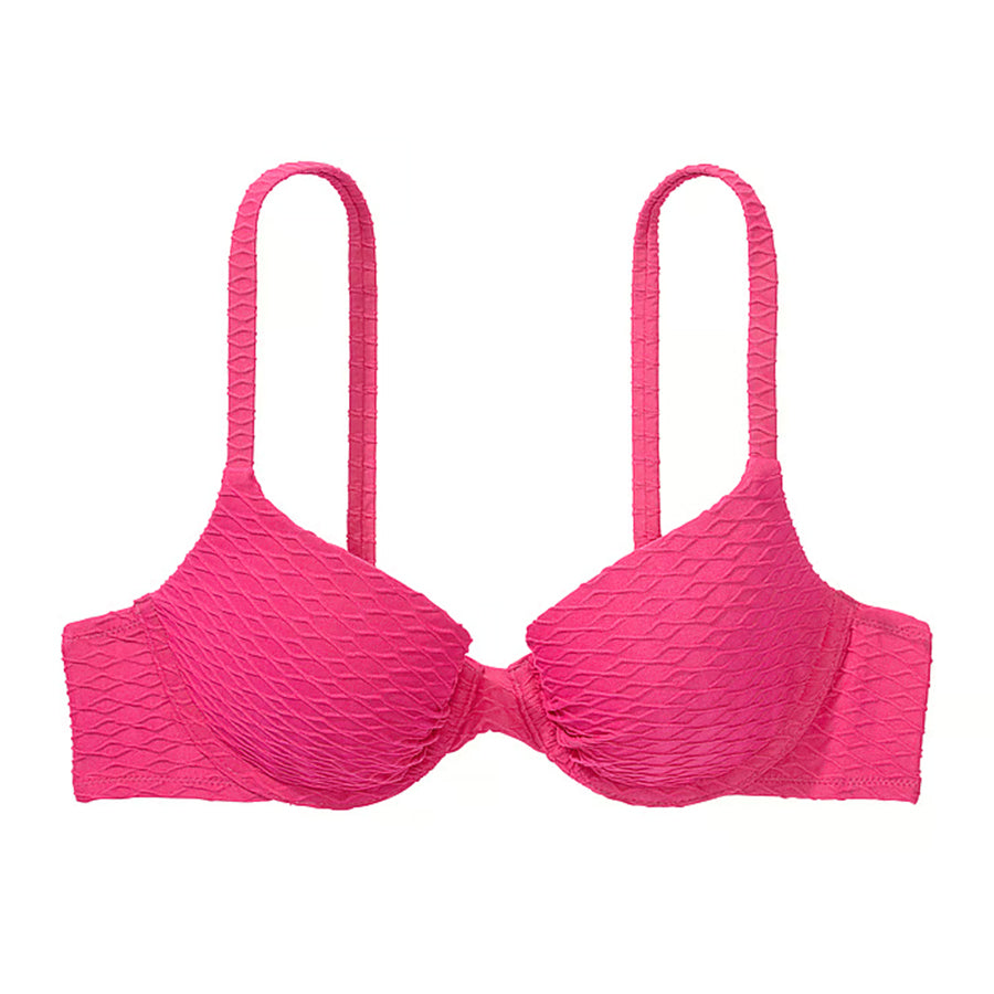 Victoria's Secret Swim Mix & Match Icon Push-Up Fishnet Bikini Top, pink