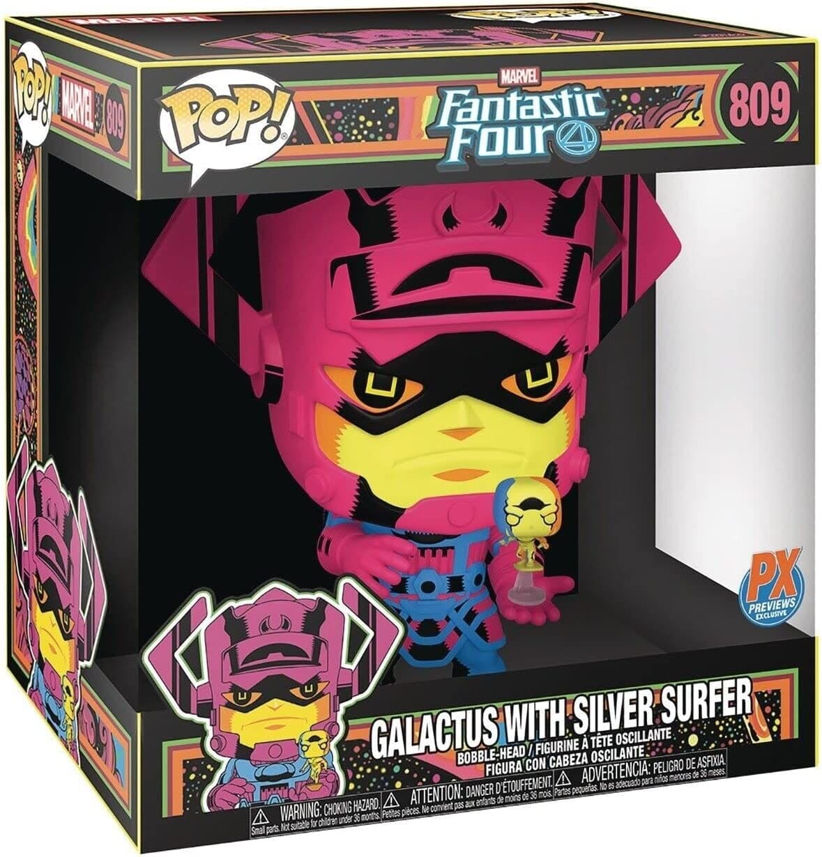 Vinyl Figure Funko POP! Jumbo Marvel Galactus with Silver Surfer (Black Light Version)