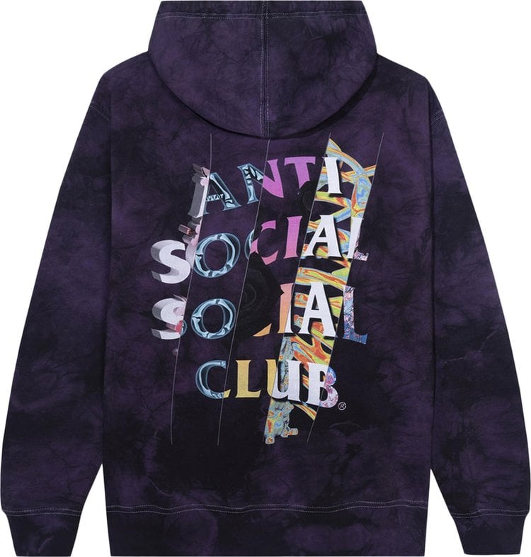 Anti Social Social Club Dissociative Tie Dye Hoodie 'Black/Purple', multicolor