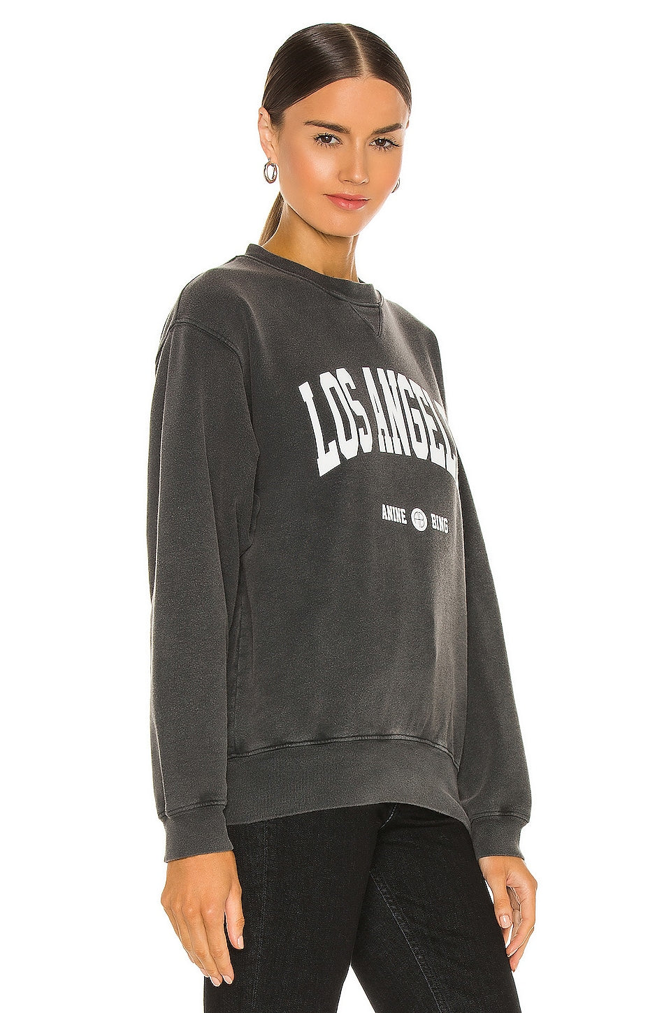 ANINE BING Ramona University Sweatshirt, Washed Black