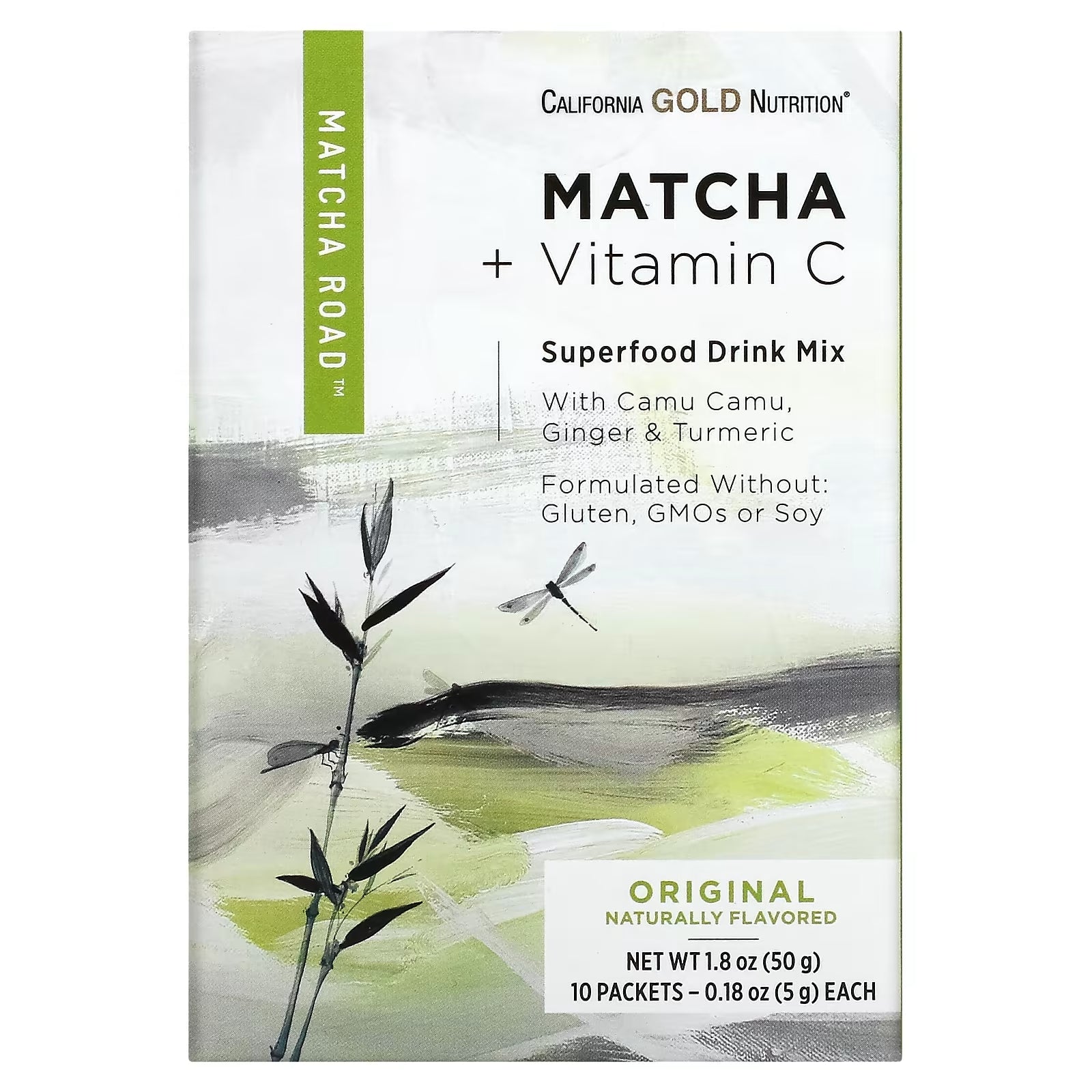 Matcha with Vitamin C California Gold Nutrition, 10 tablets