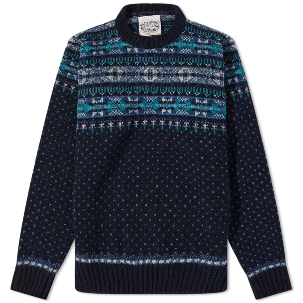 سترة محبوكة من Jamieson's of Shetland Nordic Fair Isle Crew