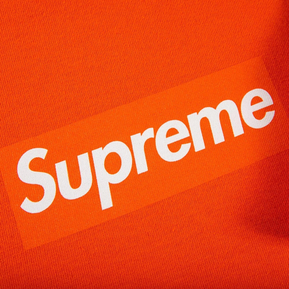 شعار Supreme Box بأكمام طويلة، برتقالي