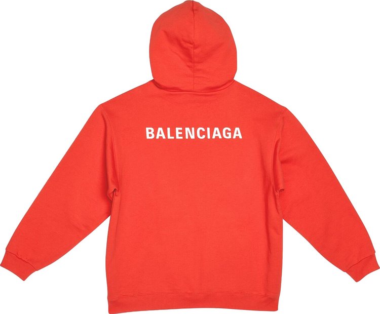 هودي Balenciaga متوسط ​​المقاس "أحمر/أبيض لامع"، أحمر