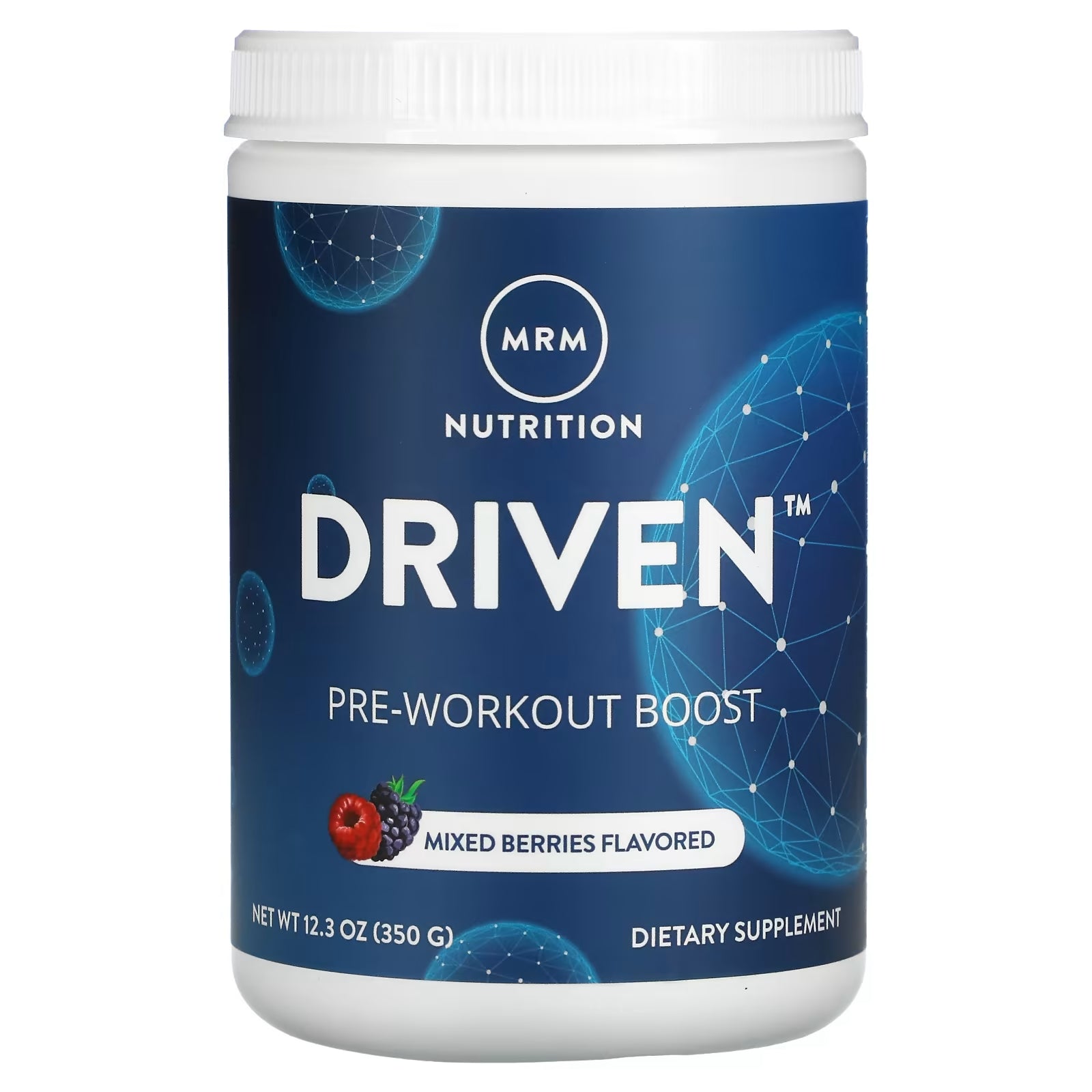 MRM Nutrition DRIVEN pre-workout berry supplement, 350 g