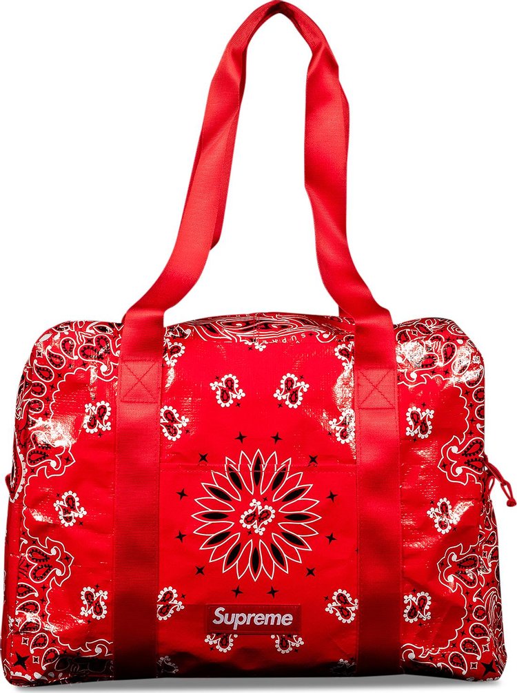 Supreme Bandana Tarp Small Duffle Bag Red