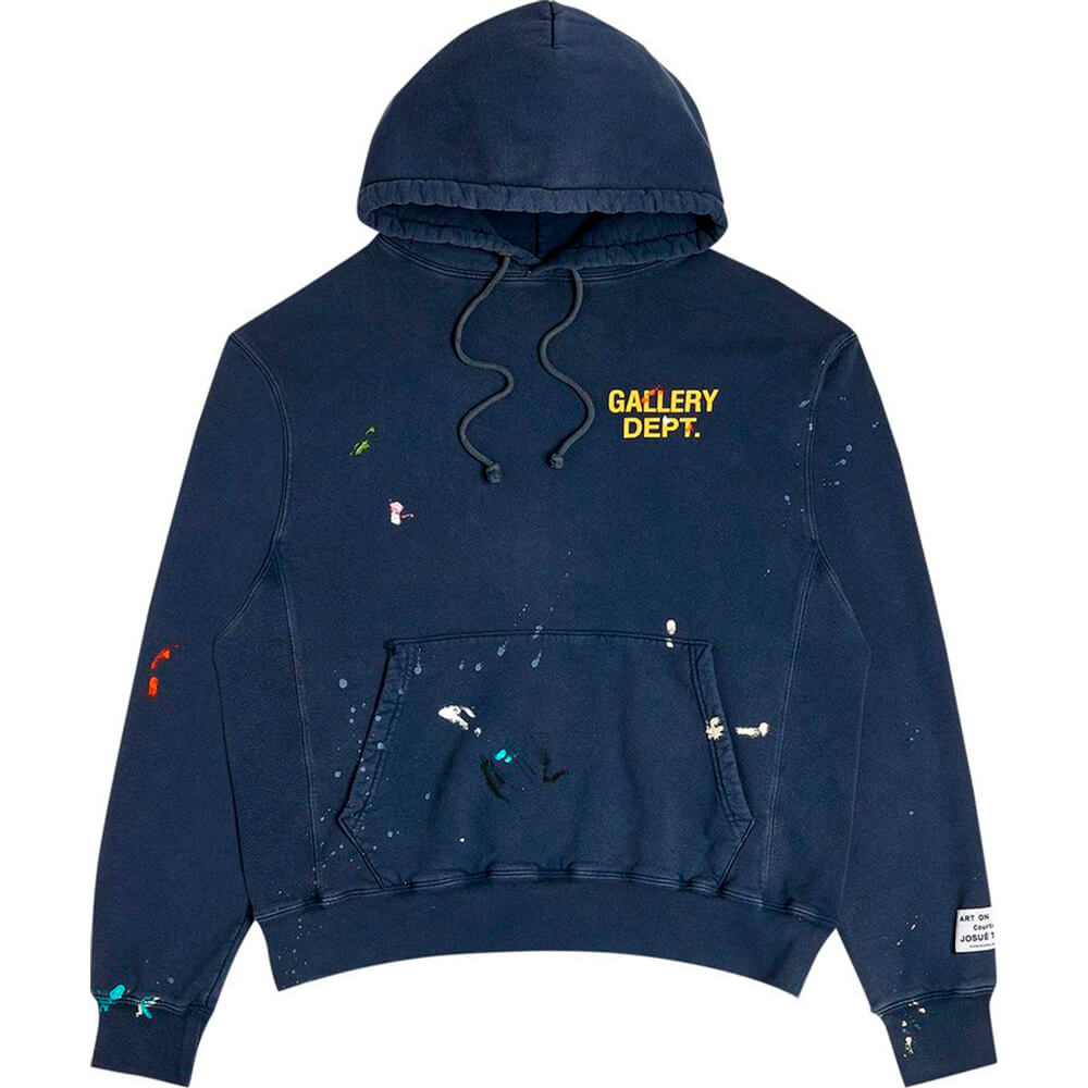 Gallery Dept Hoodie. Logo Painted, blue