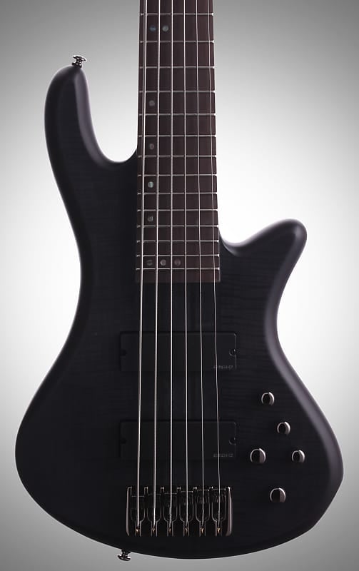 Schecter Stiletto Studio-6 6-String Electric Bass Guitar, See Thru Black Satin