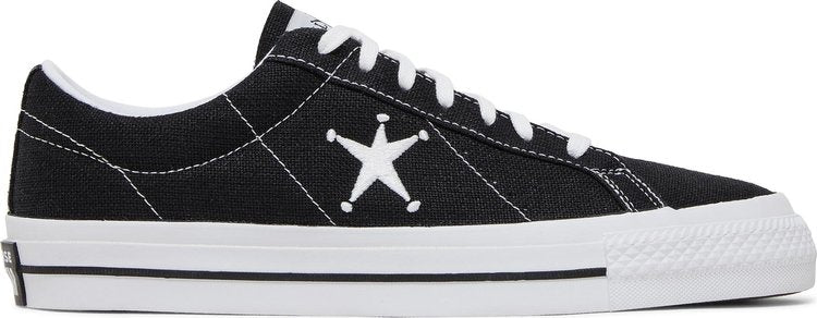 حذاء رياضي Converse Stussy x One Star Low Black، باللون الأسود