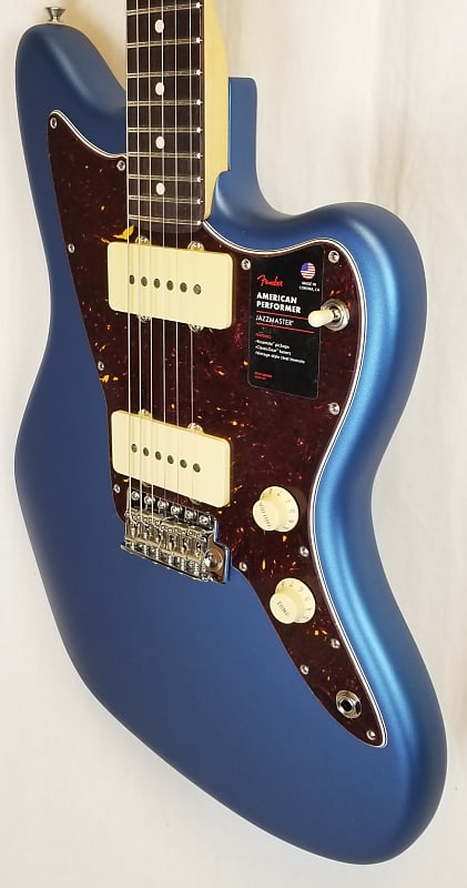 Fender American Performer Jazzmaster Electric Guitar Rosewood Fingerboard Satin Lake Placid Blue with bag 2023 0115210302