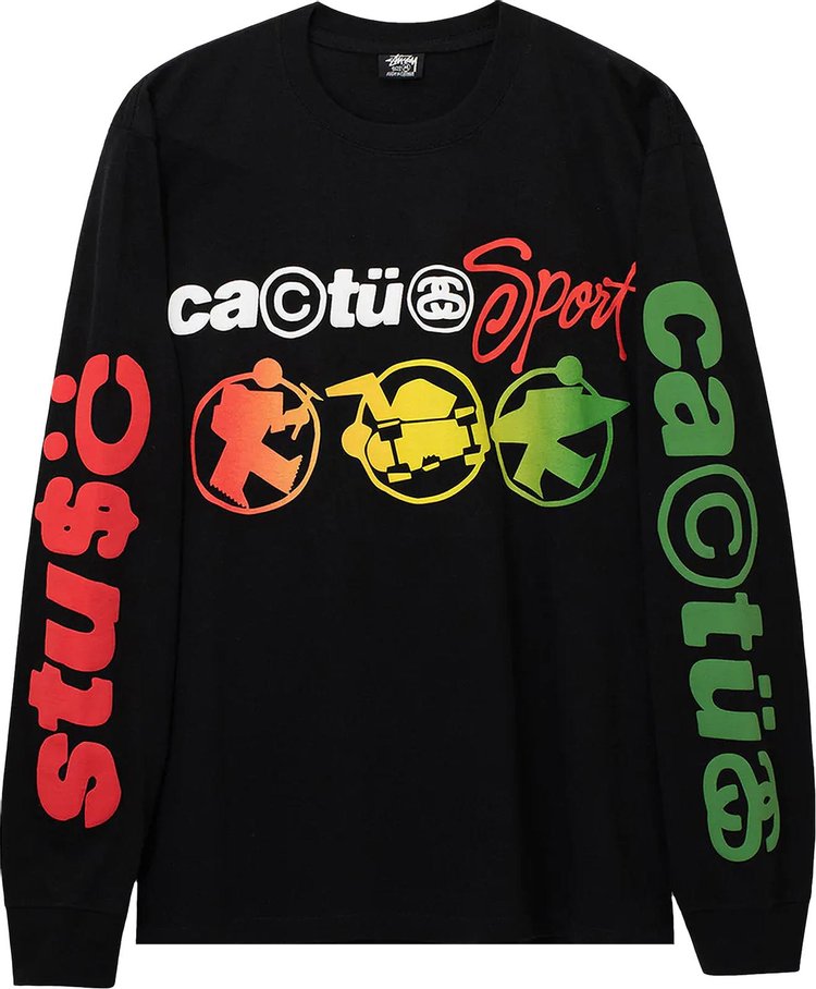 Stussy x Cactus Plant Flea Market Sport Long-Sleeve Tee 'Black', black